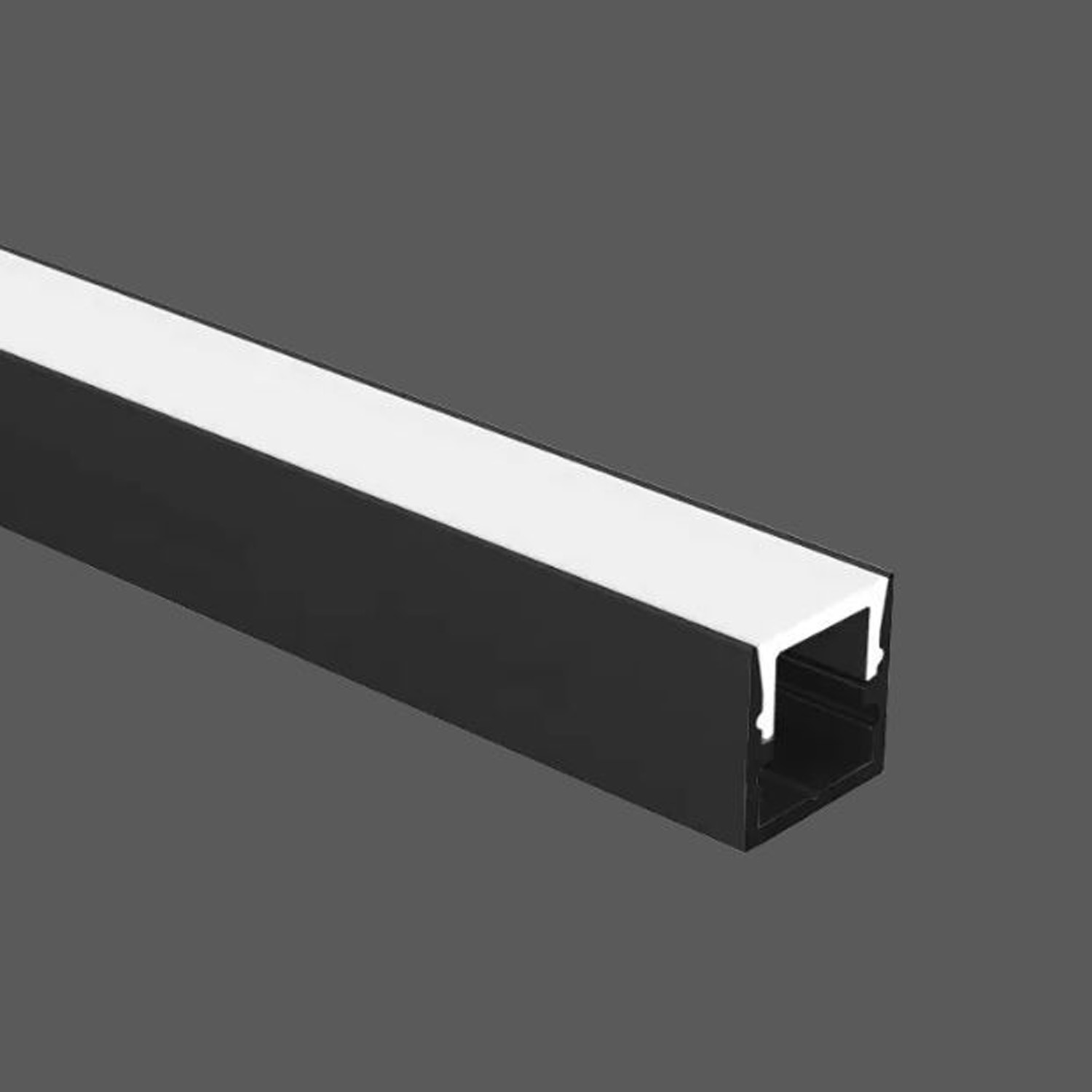 Profilé encastrable pour ruban LED aluminium noir 300cm avec diffuseur blanc + accessoires