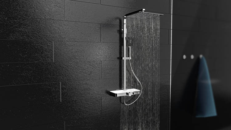 Doucheset Olfa thermostatisch chroom/wit