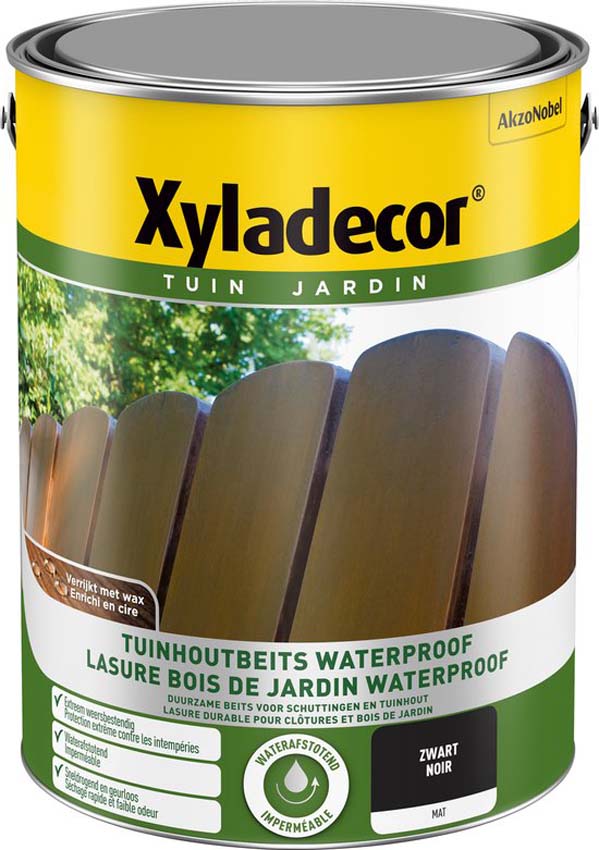 Lasure pour bois de jardin Xyladecor noir 5L imperméable