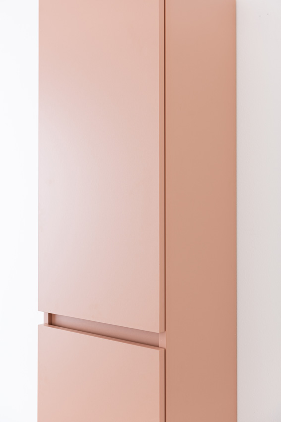 Armoire colonne Dotan abricot suspendue 185x40x32cm