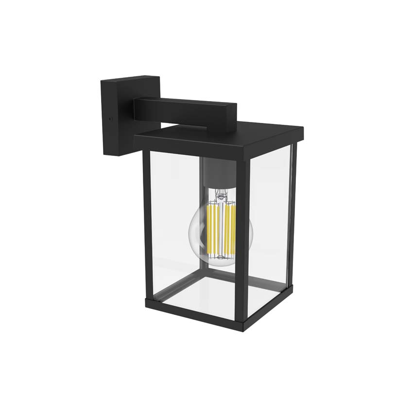 Applique murale extérieure - noir - 29,6x23,6x17,4cm - E27 - 1x25W - IP44 - ampoule non incluse