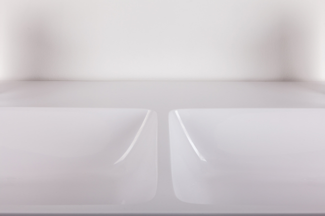 Lavabo Lilly double blanc 120,5x46x10,5cm