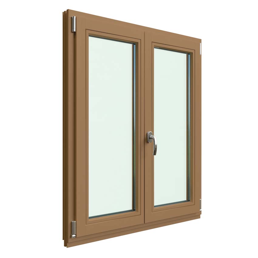 Fenêtre oscillo-battant Vardelux meranti 2 vantaux 68mm naturel 1600x1400mm