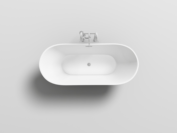 Baignoire îlot Belle noir/blanc mat 170x80cm