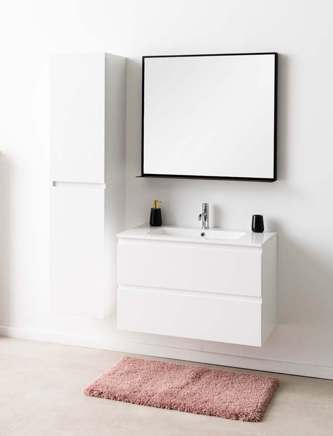 Meuble de salle de bain Tibo wit 900 mm lavabo blanc brilliant