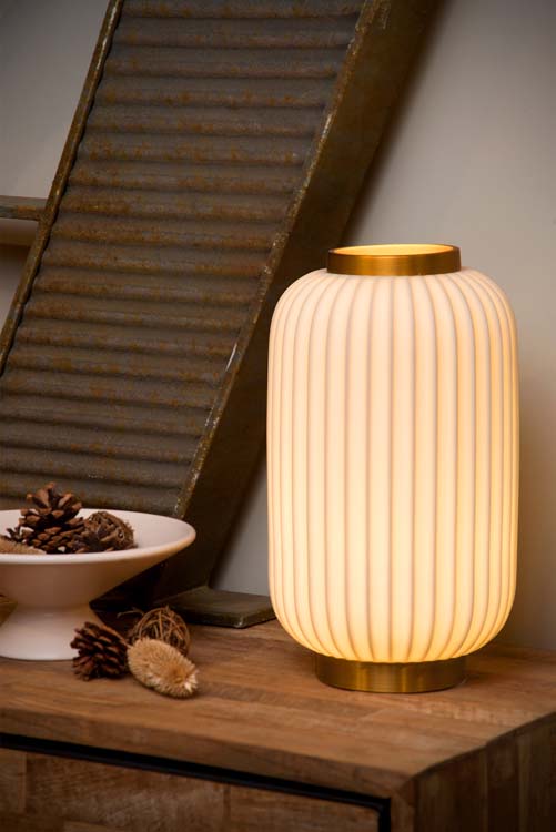 Lampe de table - Ø 19,7 cm - 1xE14 - Blanc
