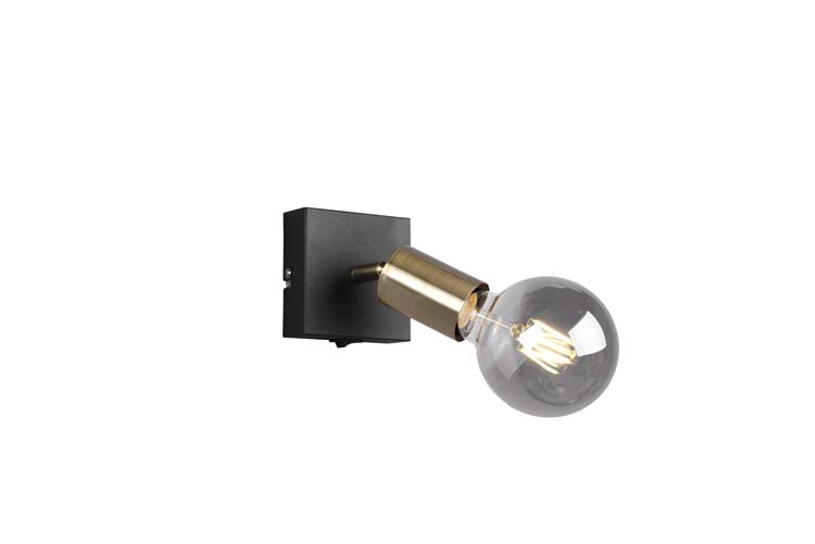 Spot en applique noir/messing excl lampe LED possible 1 spot