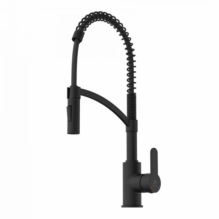 Robinet de cuisine Wasserwerk WK 3 noir mat avec bec extractible