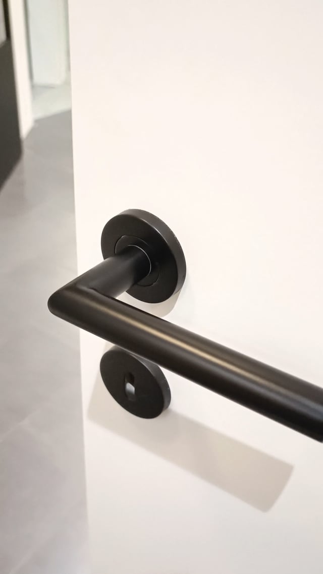 Poignée pour porte intérieure Flow inox noir carré 1 paire