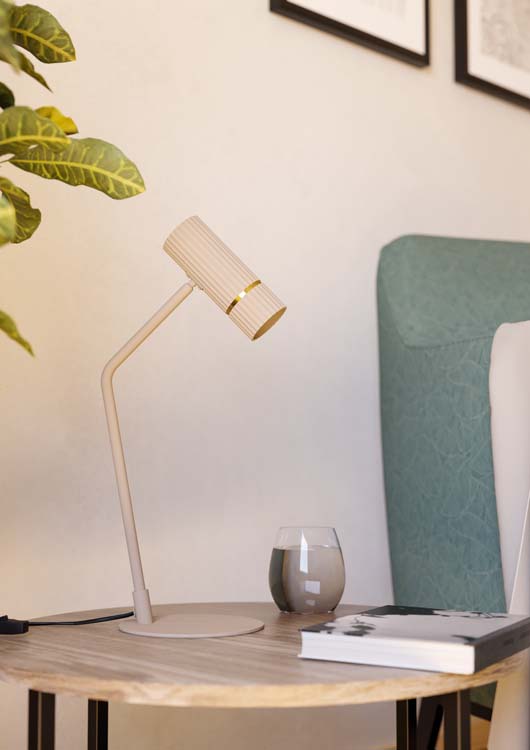 Tafellamp zand beige incl LED lamp 345 lumen