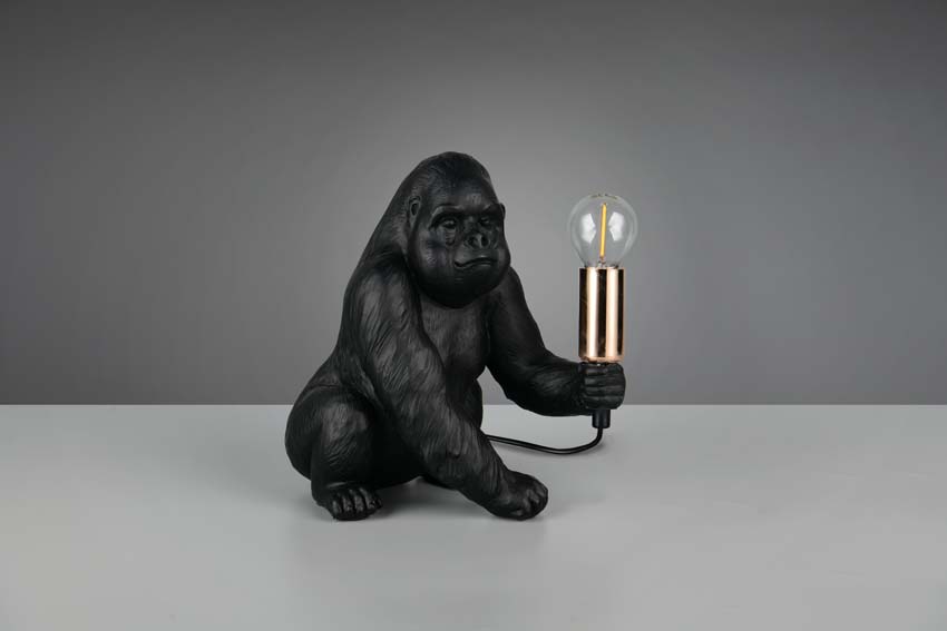Lampe de table Gorilla - noir - 22x15x23cm - E14 - 1x10W