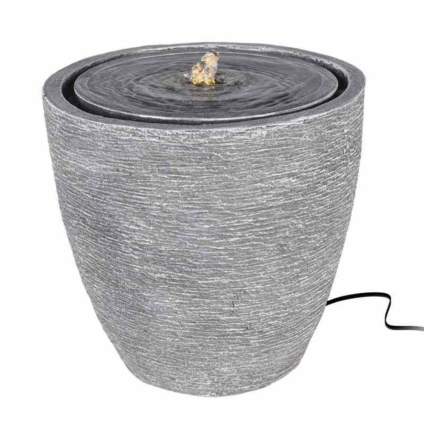 Fontein in stenen pot met LED