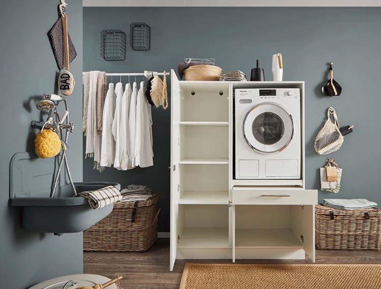 Wasmachine kasten Decowash - set 8 - wit - 67,5X117,5X162CM