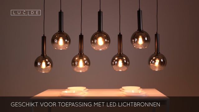 Hanglamp - 7xE27 - Zwart Hanglamp - 7xE27 - Zwart