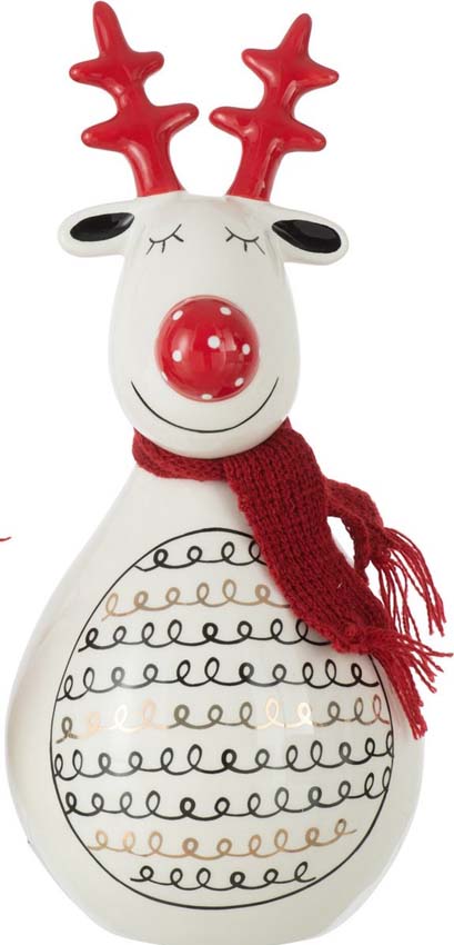 Kerst eland met sjaal wit