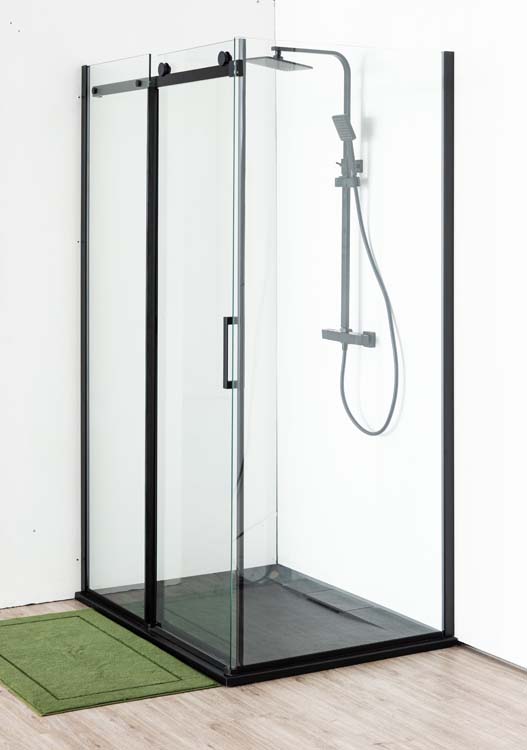 Doucheschuifdeur Uno zwart 117-120x200cm