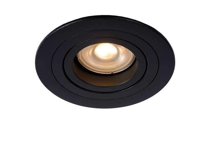 Inbouwspot rond - Ø 9 cm - 1xGU10 - Zwart