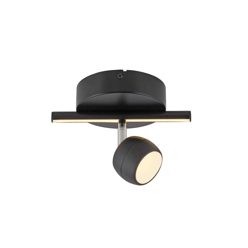 Spot plafond - noir - 13x20cm - dimmable - 3,2W - 3000K