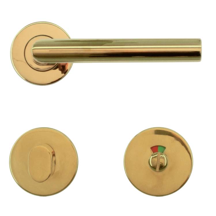 Poignée de porte pro belluno 19mm titanium avec serrure toilette