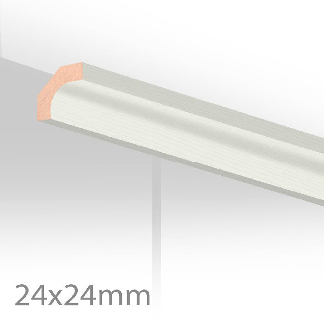 Hollat MDF 24x24x2600 mm kristal wit