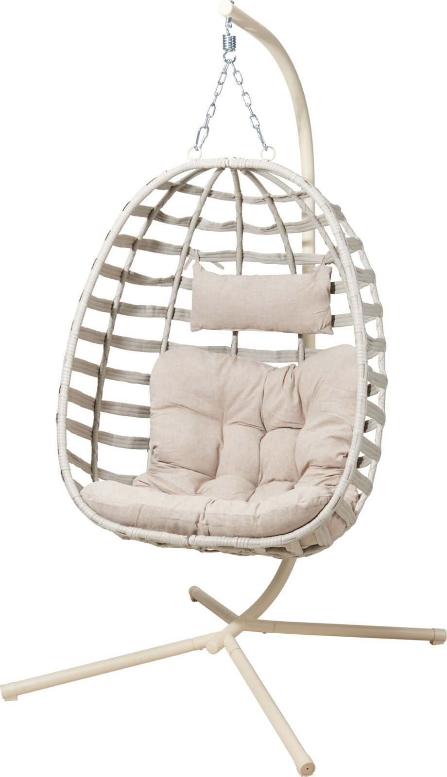 Hangstoel Aria staal beige 119x20x58cm