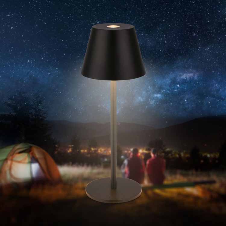 Tafellamp Salori - zwart - 14.2cm - dimbaar - LED - 2.1W - 2700K - IP44 - USB