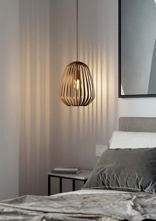 Suspension - bronze - Ø28cm - dimmable - E27 - 1x40W