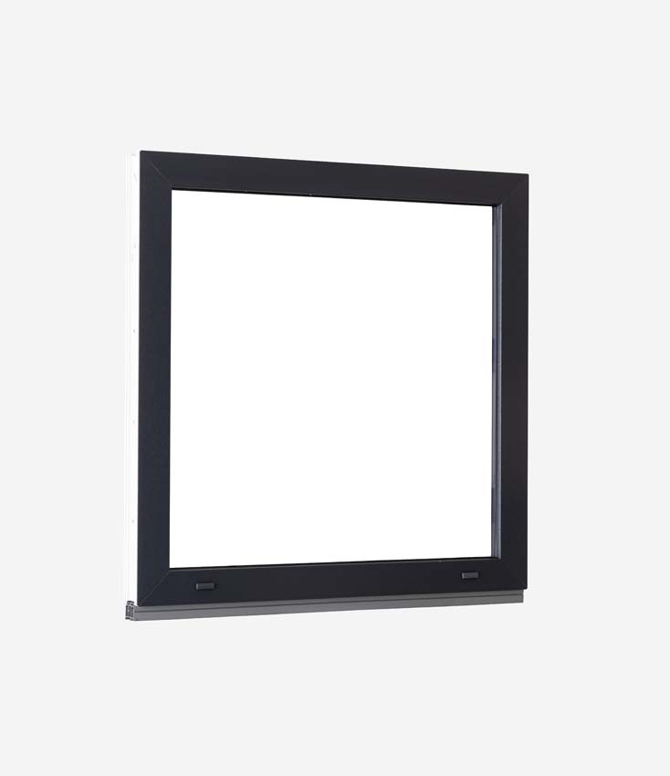 Vast raam pvc Deceuninck Elegant Infinity antra/wit B900xH900 mm