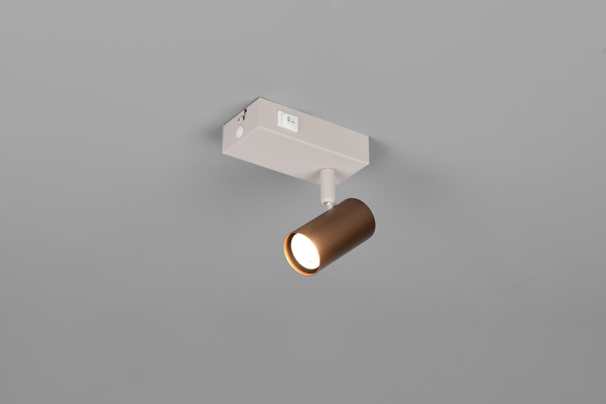 Opbouwspot - koffie - 12x6x14cm - dimbaar - GU10/MR11 - 1x5W