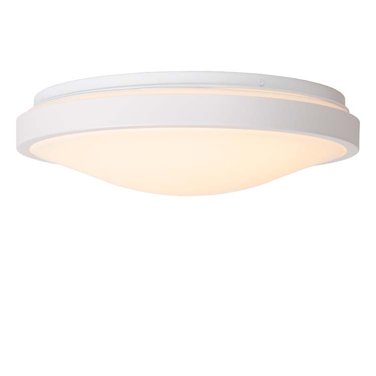Lucide DASHER - Plafonnière Badkamer - Ø 34,8 cm - LED - 1x18W 2700K - IP44 - Wit