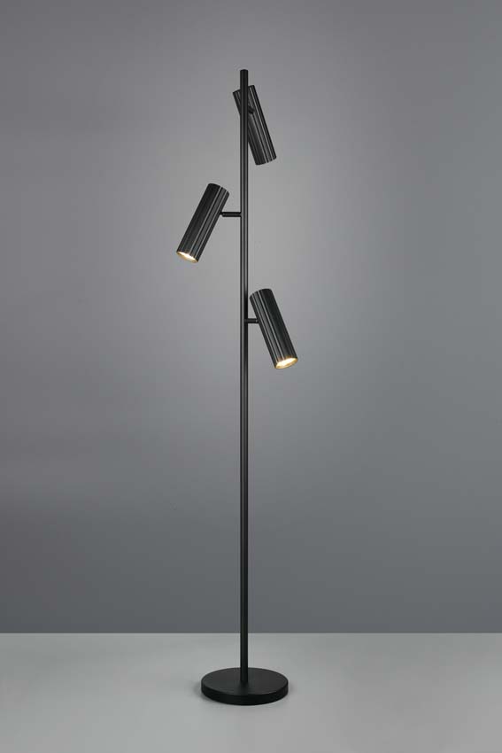 Lampadaire - Noir - H150cm - Dimmable - GU10 - 3x10W