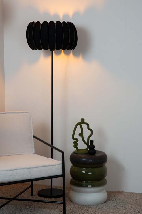 Lucide SPENCER - Vloerlamp - Ø 40 cm - 1xE27 - Zwart