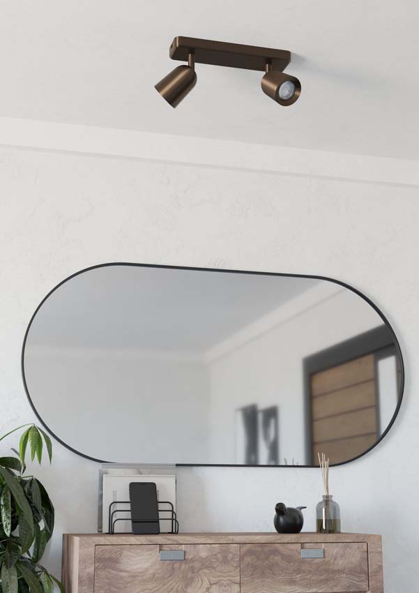 Opbouwspot - Brons - L18xH11cm - Dimbaar - GU10 - 2x5W