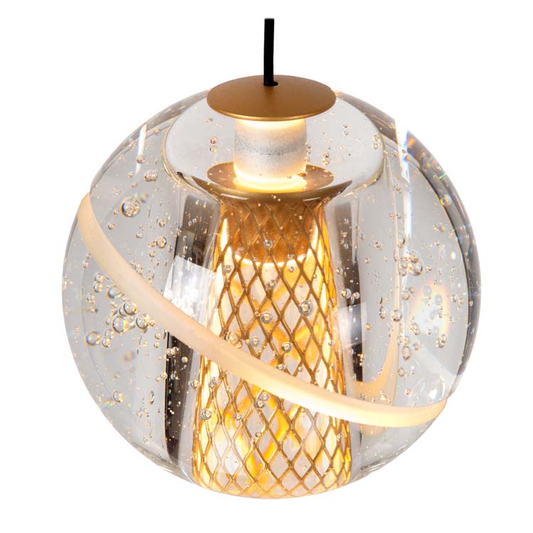 Lucide DILENKO - Suspension - LED Dim. - 5x3,5W 2700K - Or Mat / Laiton