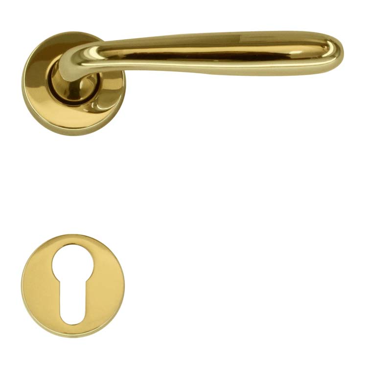 Poignée de porte aquino cuivre rosace cylindre