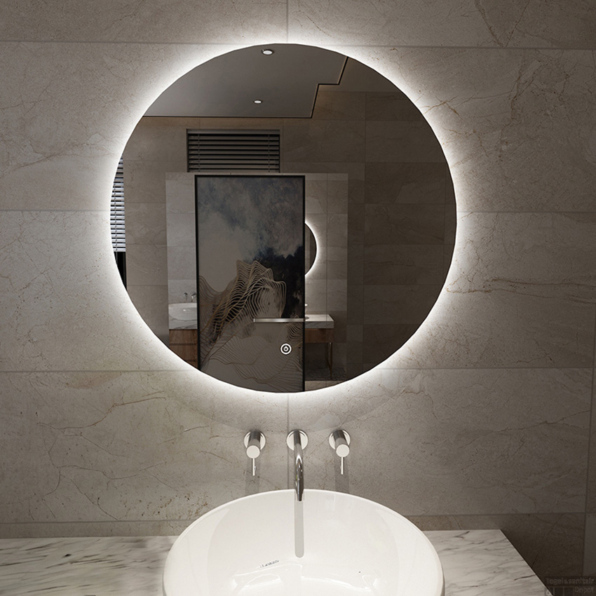Miroir Karen rond avec LED et anti-buée 100x100cm