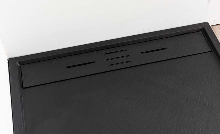 Douchebak Moana SMC mat zwart leisteenlook 90x90cm