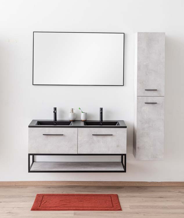 Meuble de salle de bain Tio gris basalte 1200 mm
