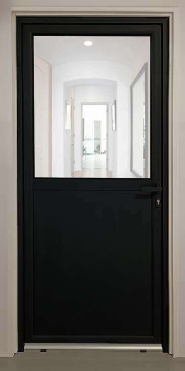 Porte extérieure alu Aveiro noire G sur mesure