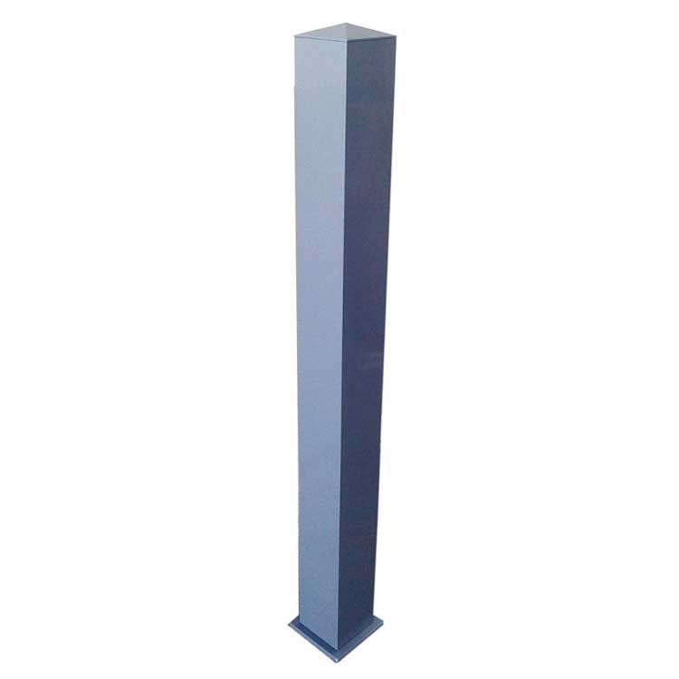 Poteau aluminium anthracite avec pied 15x15x210cm