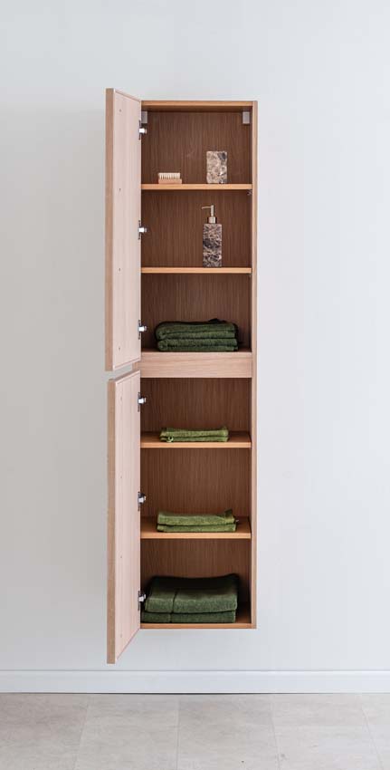 Armoire colonne Felix chêne suspendue 170x40x35cm