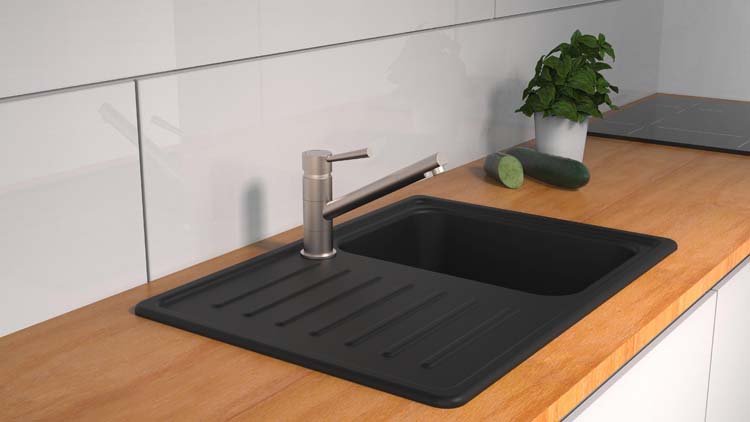 Keukenkraan Charlotte eengreepsmengkraan inox-look