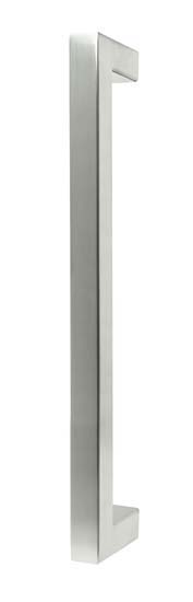 Porte intérieure vitrée complète Sanded in the middle 73x201cm poignée carrée aspect inox + charnières