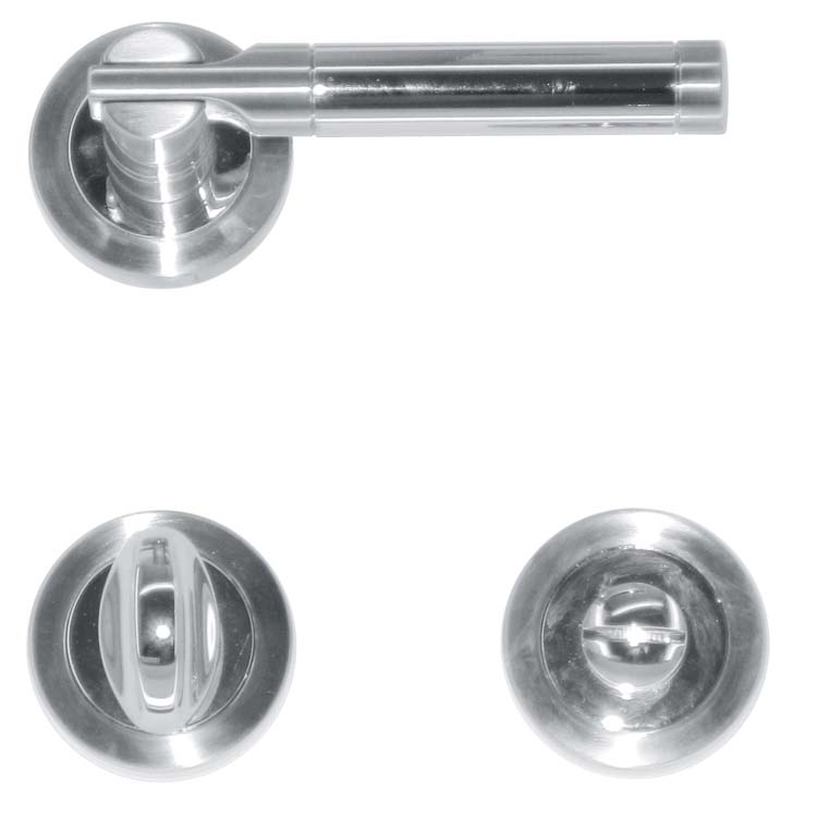 Poignée de porte pro catania nickelé avec serrure toilette