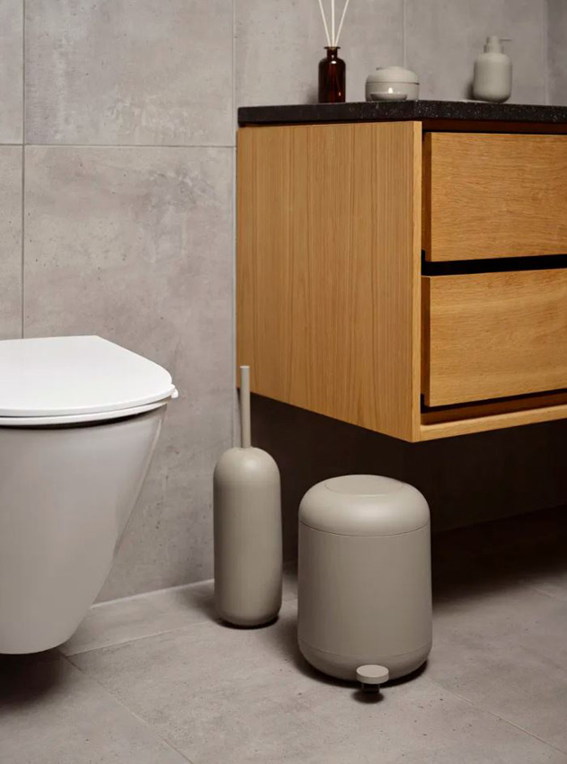 Brosse de toilettes Zone Denmark Ume béton taupe