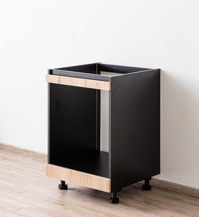 Keukenkast Plenti onderkast voor oven zwart-houtlook
