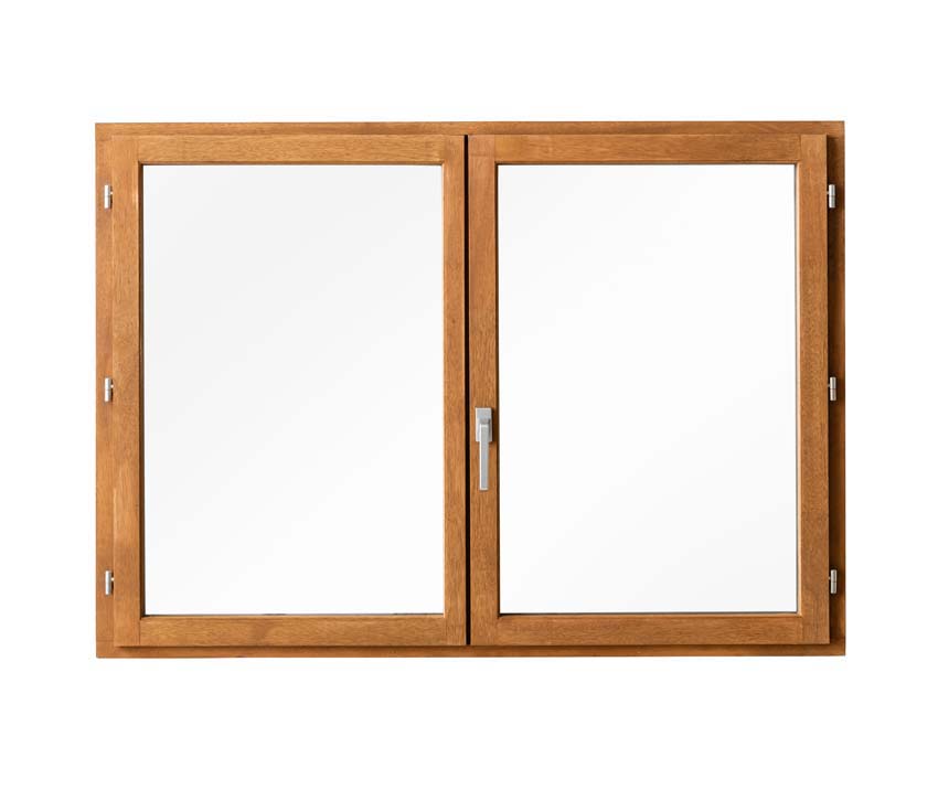 Fenêtre tournante à 2 vantaux Trae bois Meranti 55mm naturel L1200xH1000mm ouvrant à droite