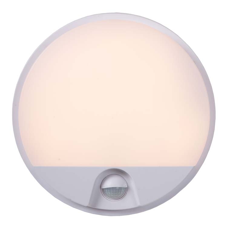 Lucide HUPS IR - Applique murale Extérieur - LED - 1x10W 3000K - IP54Détecteur De Mouvement & Jour/Nuit - Blanc