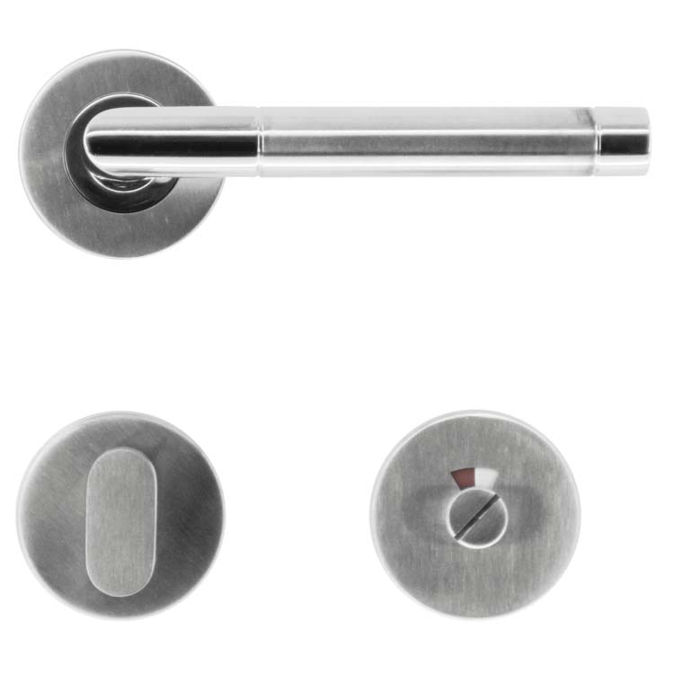 Poignée de porte brienza inox plus avec serrure toilette