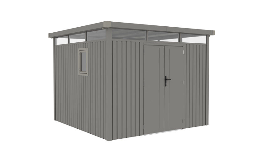 Tuinhuis Segura metaal grijs 294x294x222cm met dubbele deur